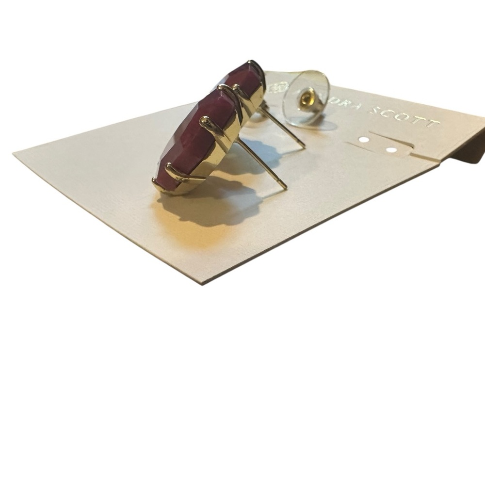 Kendra Scott Raspberry Labradorite Gold‎ Morgan Stud Earrings NEW - Picture 7 of 7